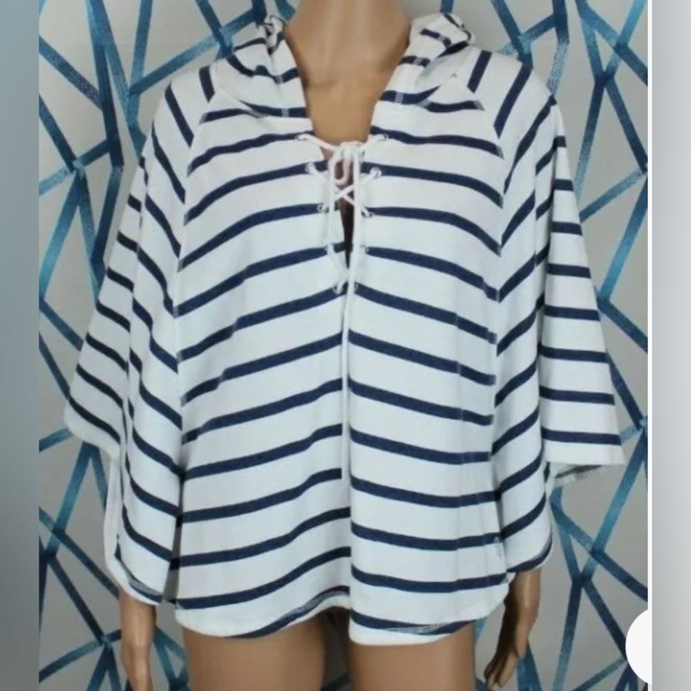 Victorias Secret Supermodel Essentials Lace Up Poncho Hoodie Sweatshirt Sz XL